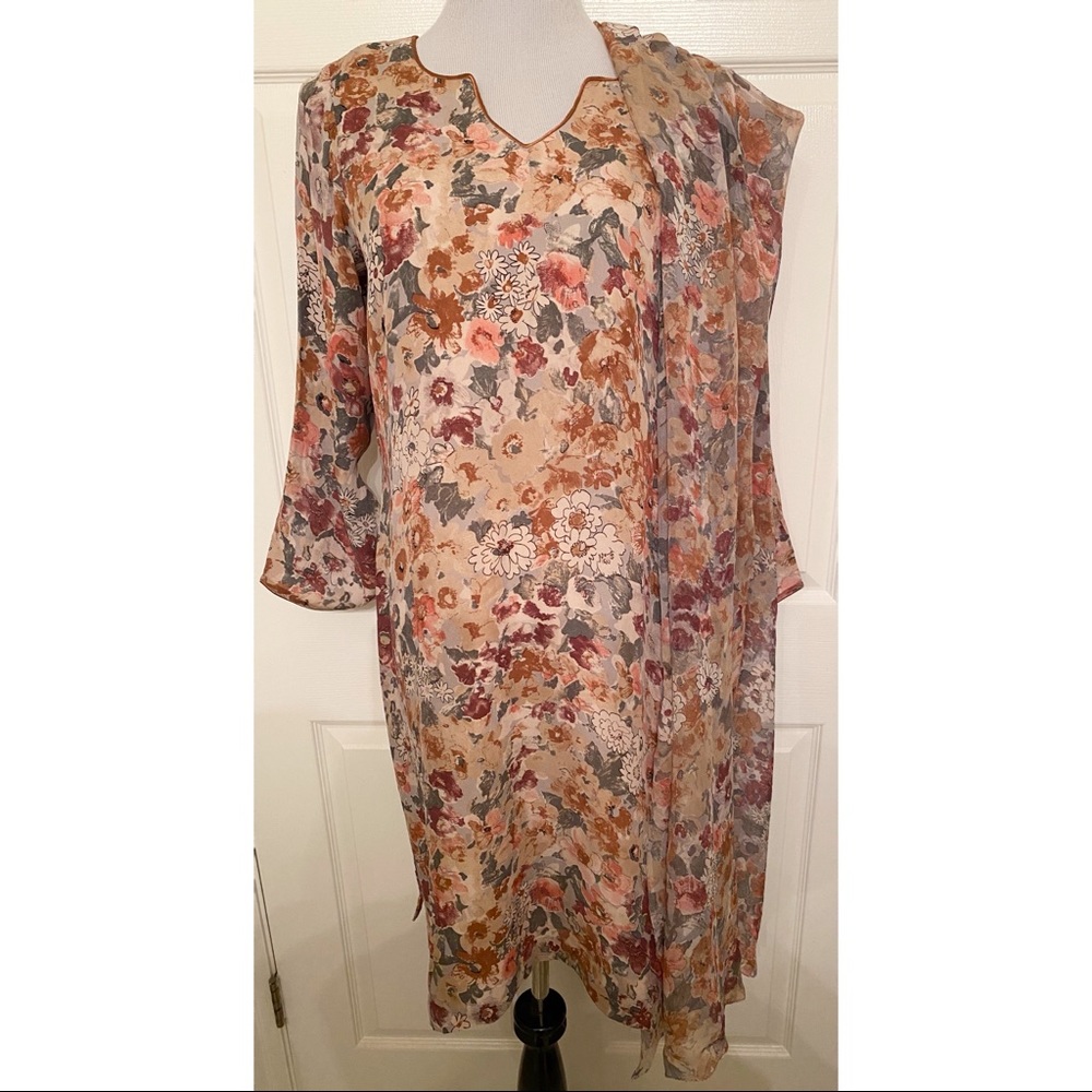 Silk Salwar&Kameez Chiffon Dupatta